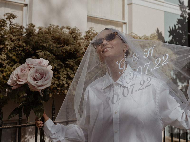 WE LOVE: Embroidered Midi Veil by Gigi & Olive.