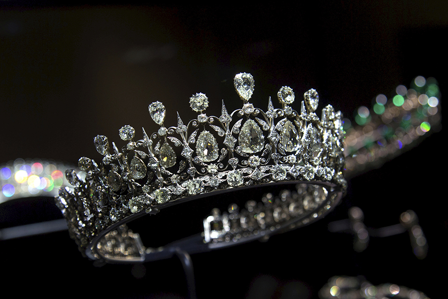 The majestic Fife tiara, given to Queen Victoria’s granddaughter Princess Louise on her wedding day, is today considered one of the finest works produced by celebrated Parisian jeweller Oscar Massin, and represents the very zenith of tiara design. A gift from Louise’s husband the Duke of Fife, it comprises hundreds of diamonds ranging in weight from one to ten carats, and features a spectacular row of pear shaped ‘swing set’ diamonds, which would have dazzled onlookers when worn.