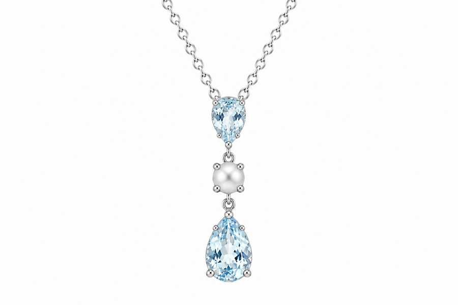 H.AZEEM London Historic Royal Palaces Jewel Blue Topaz Tiara Necklace, £145