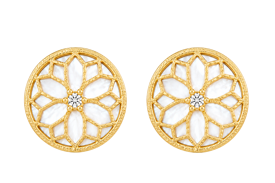 H.AZEEM London Historic Royal Palaces Jewel Mother of Pearl Earrings, £90